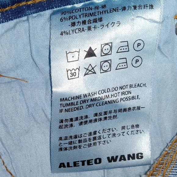 Aleteo Wang Water Repellant Stretch Denim Skinny Jeans size 10 - Picture 8 of 10